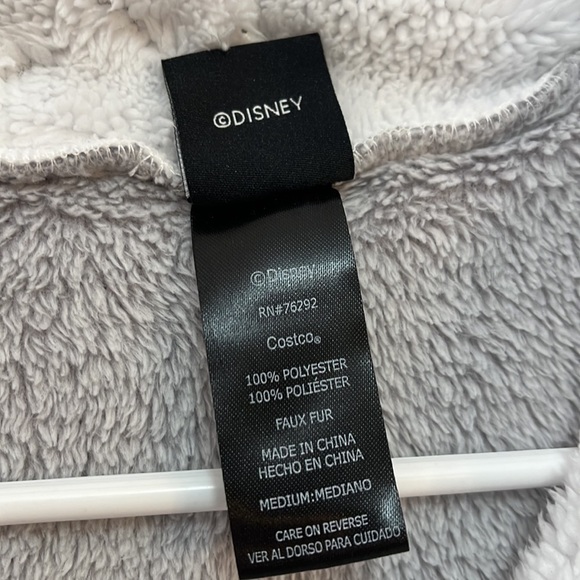 ✅Mickey Mouse Gray Faux Fur Hoodie Disney Long sleeve Pullover Tunic Women’s M - Picture 5 of 13